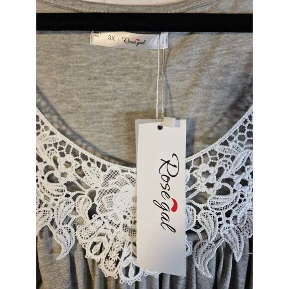 Rosegal Women's Tanktop Blouse Lace Flowy Front Layers Size 3X‎ NWT - Picture 3 of 8